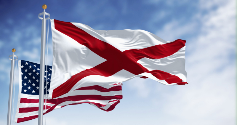 USA and Alabama flag