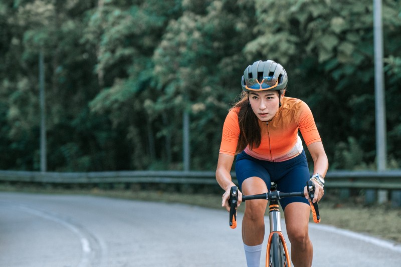 woman cycling